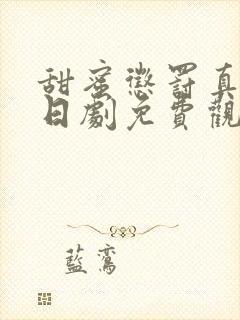 甜蜜惩罚真人版日剧免费观看