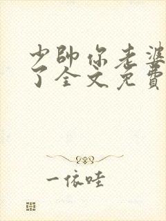 少帅你老婆又跑了全文免费阅读你