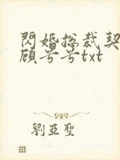 闪婚总裁契约妻顾兮兮txt