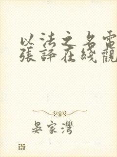 以法之名电视剧张译在线观看免费高清