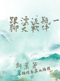 跟漂流瓶一样的聊天软件