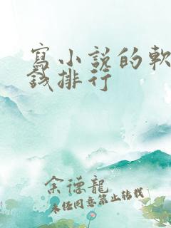 写小说的软件赚钱排行