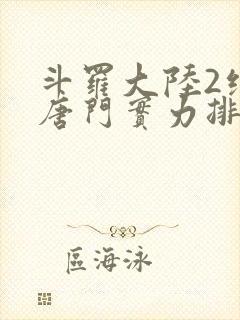 斗罗大陆2绝世唐门实力排行