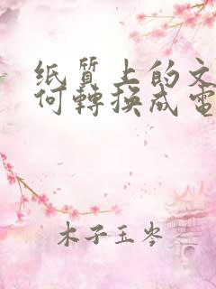 纸质上的文字如何转换成电子文档