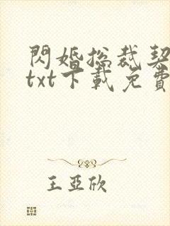 闪婚总裁契约妻txt下载免费