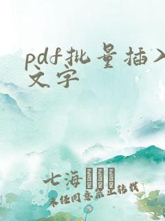 pdf批量插入文字
