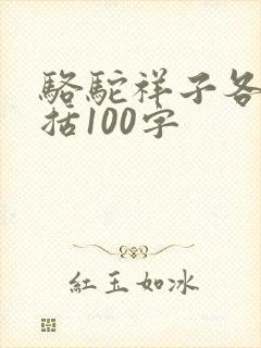 骆驼祥子各章概括100字