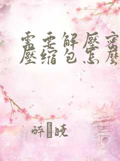 需要解压密码的压缩包怎么解压