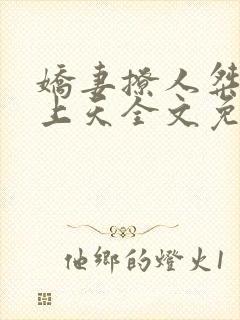 娇妻撩人桀爷宠上天全文免费