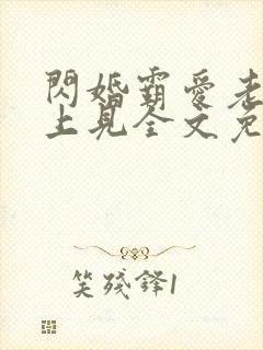 闪婚霸爱老婆晚上见全文免费阅读霸宠妻无度