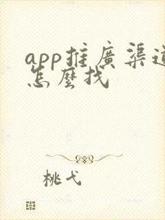 app推广渠道怎么找