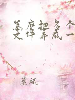 怎么把多个扫描文件弄成一个pdf