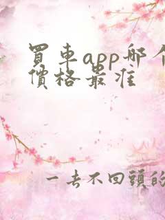 买车app哪个价格最准