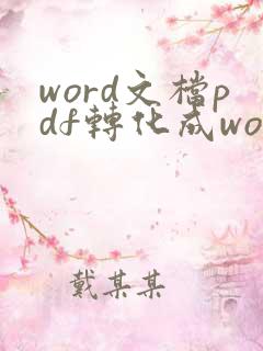word文档pdf转化成word文档