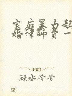 家庭暴力起诉离婚律师费一般多少钱