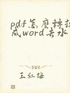 pdf怎么转换成word去水印