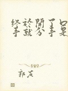 终于开了口说分手就分手是什么歌