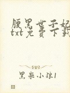 腹黑世子妃日常txt免费下载