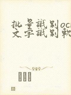 批量识别ocr文字识别软件