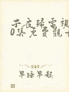 子夜归电视剧30集免费观看全集高清