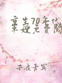 重生70年代小军嫂免费阅读