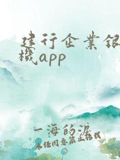 建行企业银行手机app
