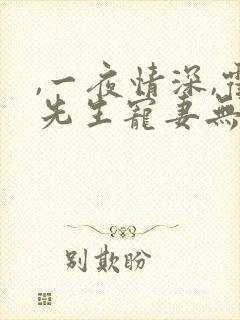 ,一夜情深,霍先生宠妻无度