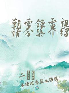 朝雪录电视剧剧情分集介绍