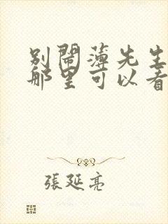 别闹薄先生小说那里可以看