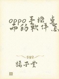 oppo手机桌面的软件怎么隐藏起来