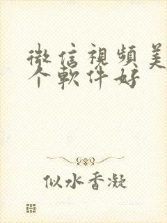 微信视频美颜那个软件好