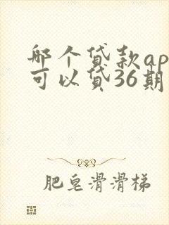 哪个贷款app可以贷36期的