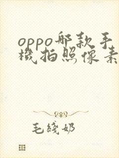 oppo哪款手机拍照像素最好