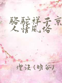 骆驼祥子京味儿人情风俗