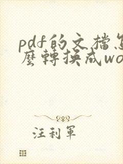 pdf的文档怎么转换成word