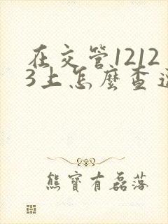 在交管12123上怎么查违章