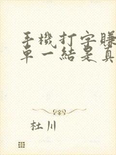 手机打字赚钱一单一结是真的吗