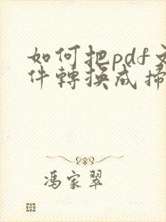如何把pdf文件转换成扫描件