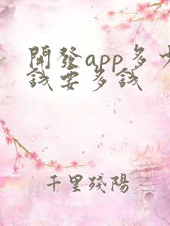 开发app多少钱要多钱