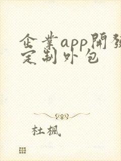 企业app开发定制外包