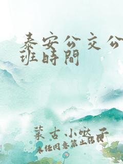 泰安公交公司上班时间