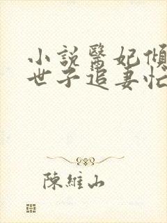 小说医妃倾城:世子追妻忙免费看