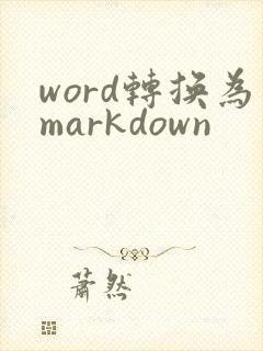 word转换为markdown