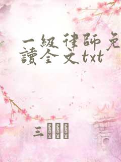 一级律师免费阅读全文txt