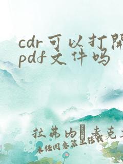 cdr可以打开pdf文件吗
