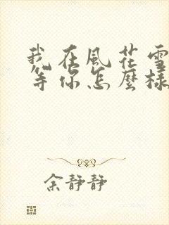 我在风花雪月里等你怎么样