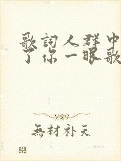 歌词人群中多看了你一眼歌名叫什么