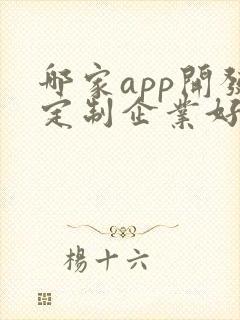 哪家app开发定制企业好