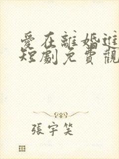 爱在离婚进行时短剧免费观看全集