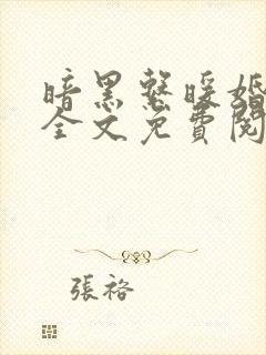 暗黑系暖婚小说全文免费阅读未删减